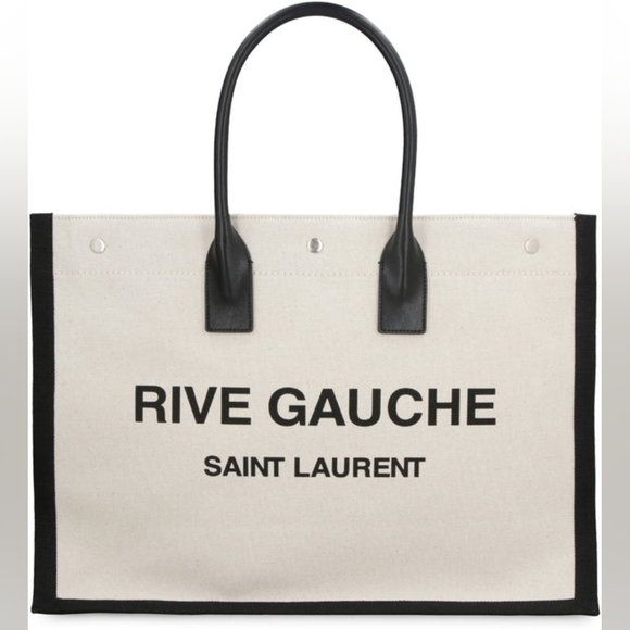 Saint Laurent Rive Gauche canvas tote bag - Picture 1 of 13